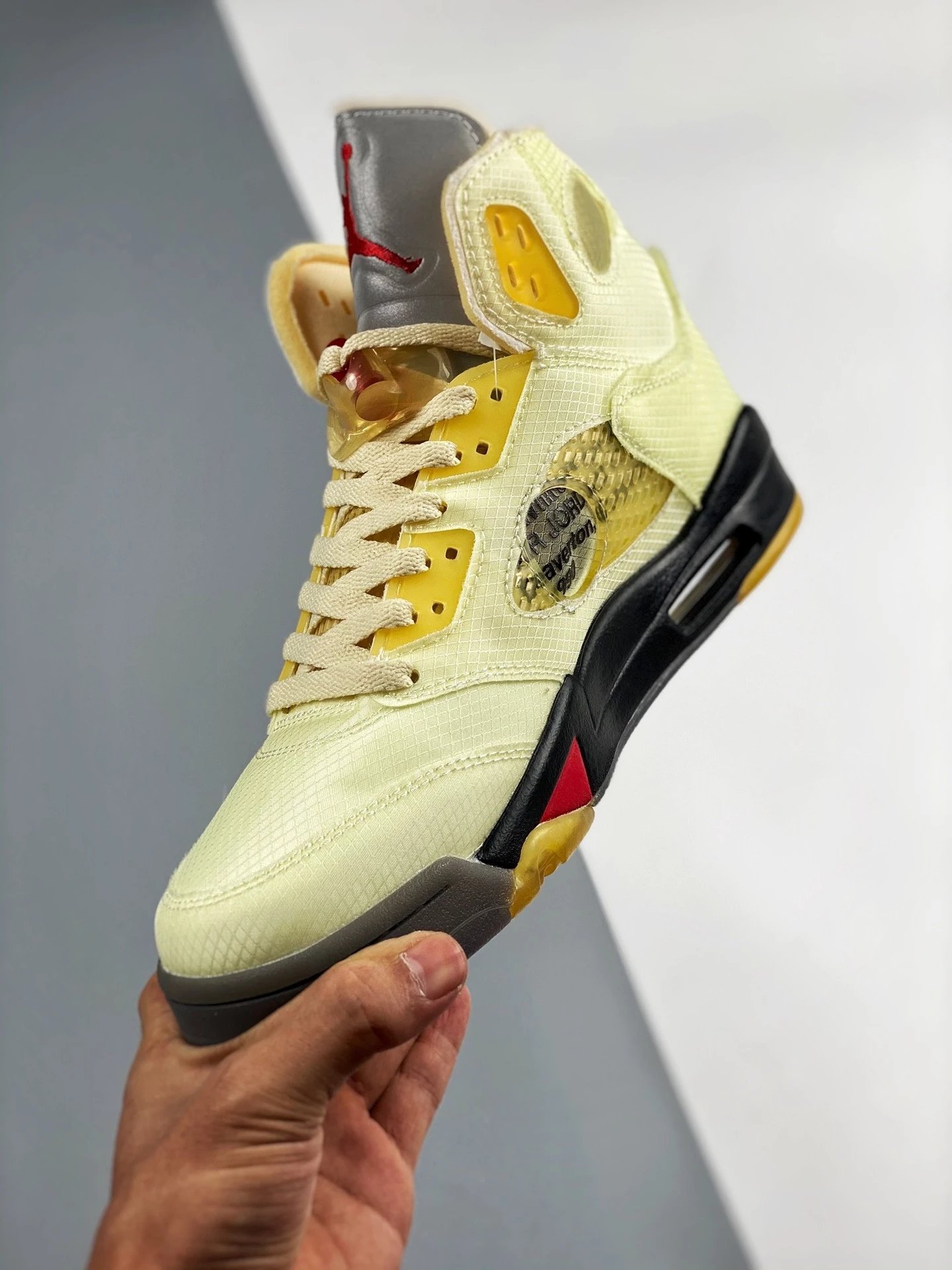 Off-White x Air Jordan 5 Retro 'Sail' Sneakers Basketball Shoes - 29