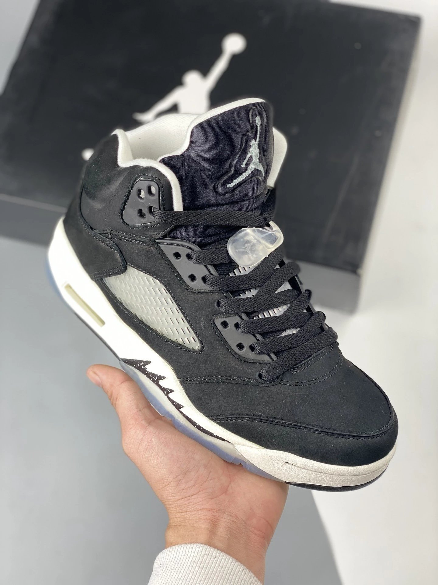 Off-White x Air Jordan 5 Retro 'Sail' Sneakers Basketball Shoes - 42