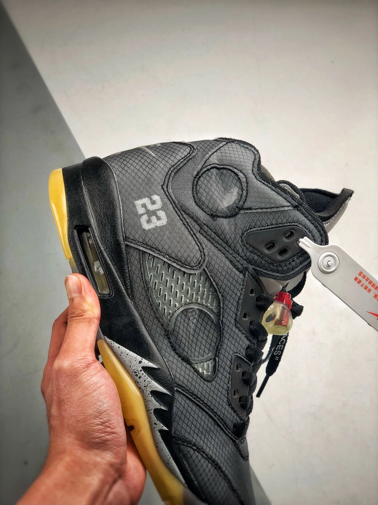 Off-White x Air Jordan 5 Retro 'Sail' Sneakers Basketball Shoes - 41