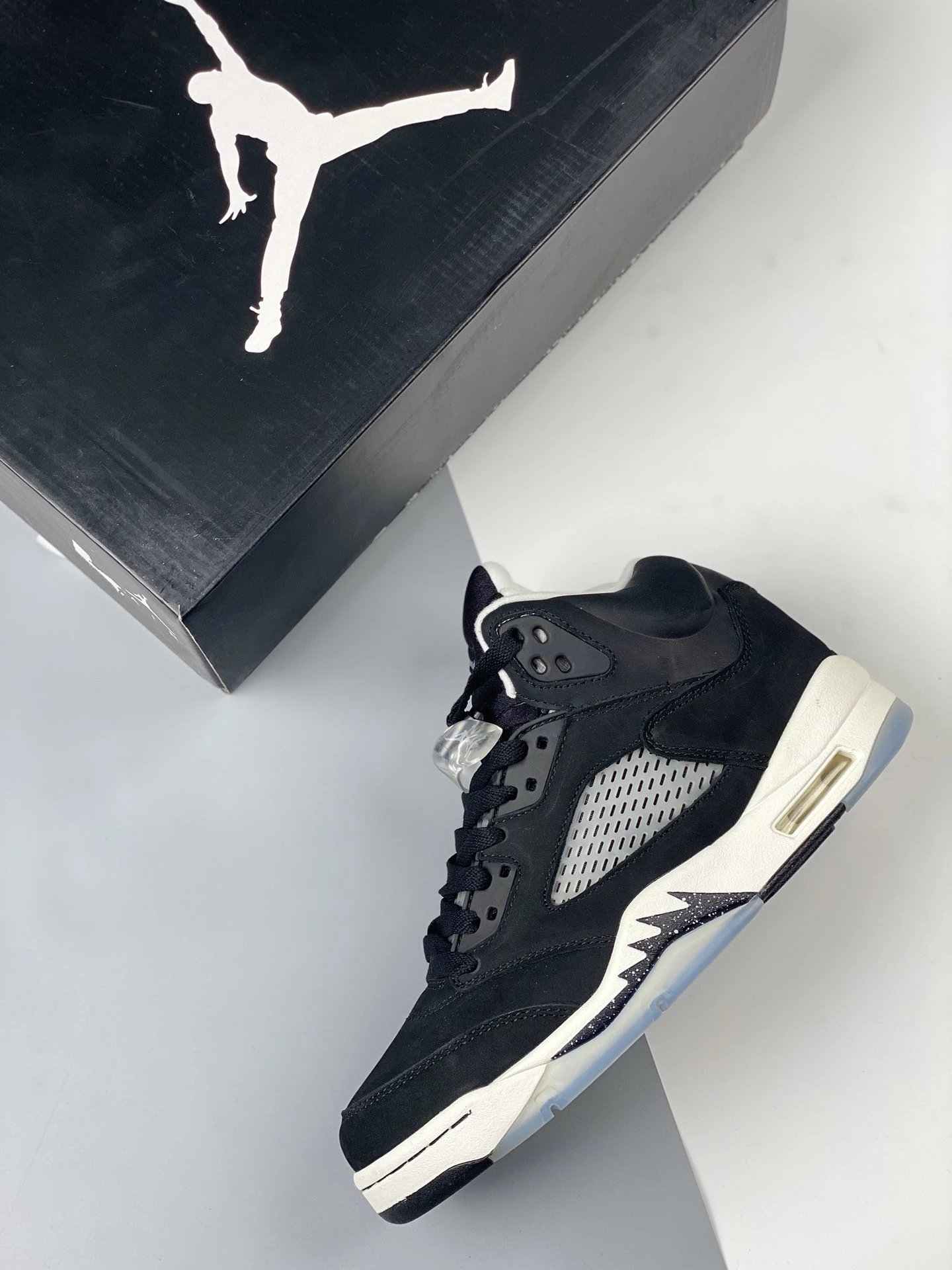 Off-White x Air Jordan 5 Retro 'Sail' Sneakers Basketball Shoes - 44