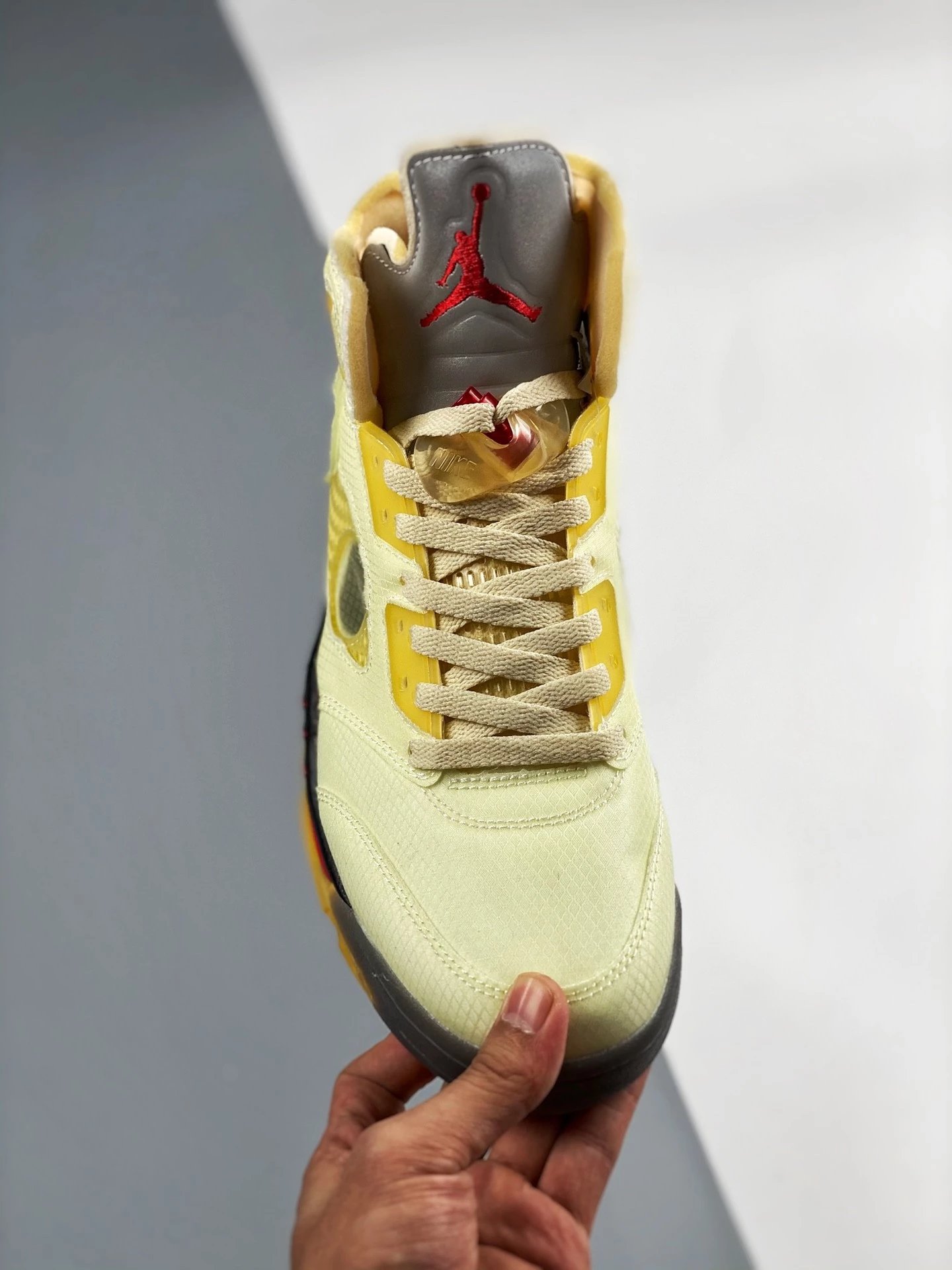 Off-White x Air Jordan 5 Retro 'Sail' Sneakers Basketball Shoes - 25