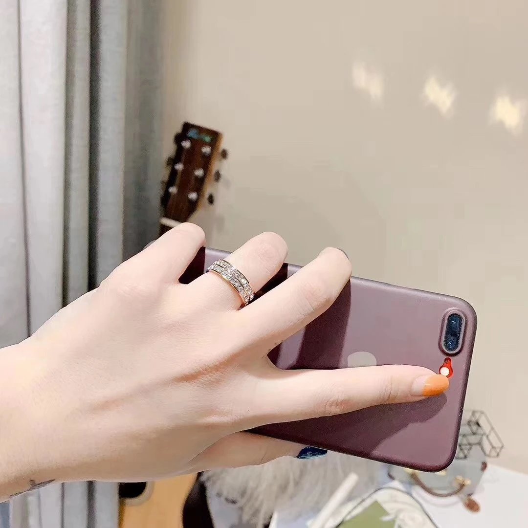 ck满天星钛钢款双排钻戒指玫瑰金色 2