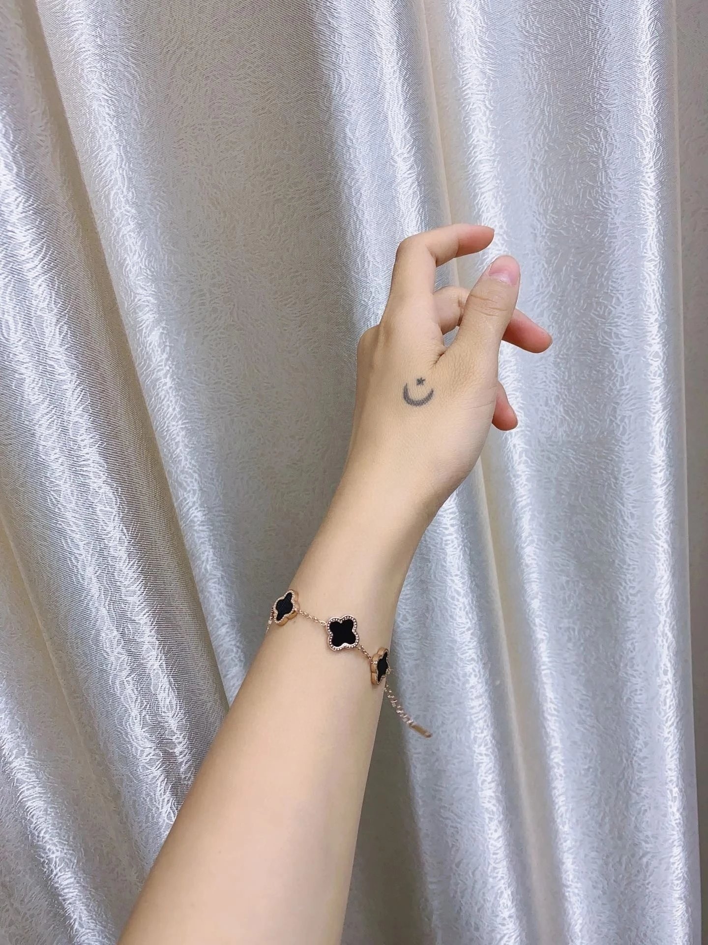 梵克五花贝母四叶草手链玫瑰金链 2