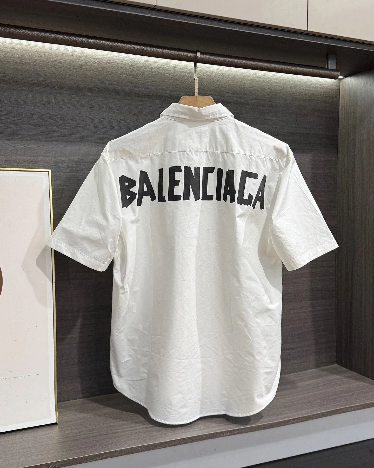 BLCG Paris 2026 new back large letter printed short sleeved shirt jacket