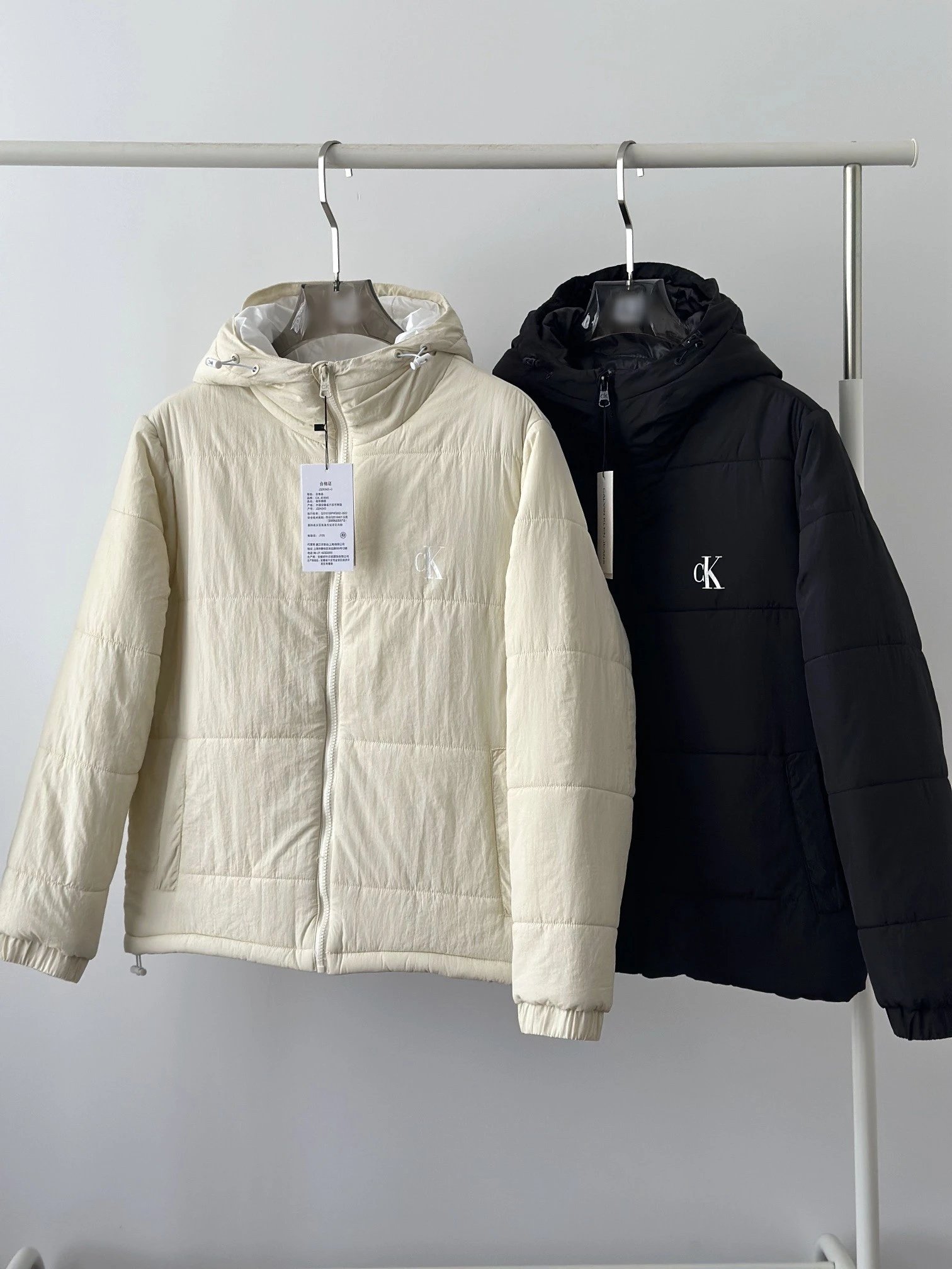 【Best Deal】C*K Autumn/Winter Thickened Hooded Small Logo Cotton Jacket Couple Style