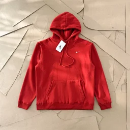 thumbnail for [Good Goods] N1ke Classic Basic Small Hook Embroidered Solid Color Hooded Sweatshirt Long Sleeve Fleece Sweatshirt Couples Wear Unisex
