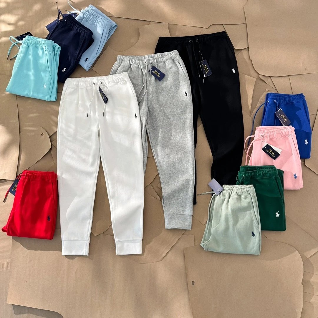 【Premium】Polo Pony Basic Small Logo Solid Color Embroidered Logo Pants
