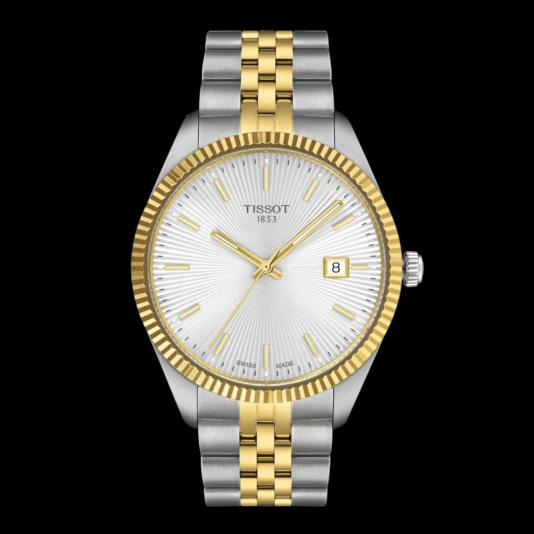 High version gold and white disk T156.410.22.031.00