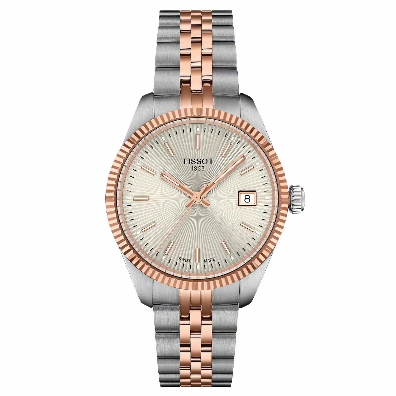 34mm white plate rose gold high version T156.210.22.031.01