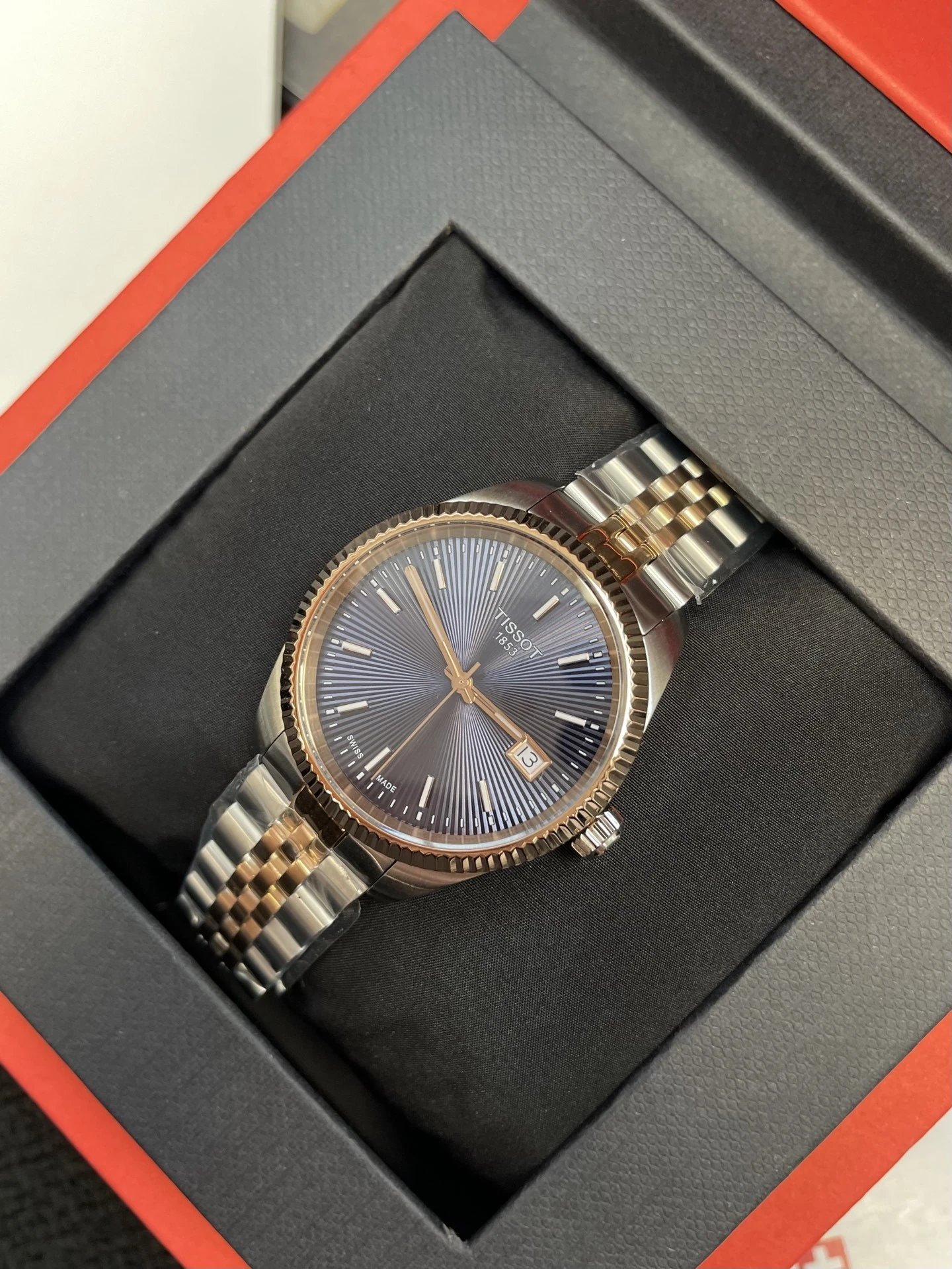 34mm gold blue disc high version T156.210.22.041.00