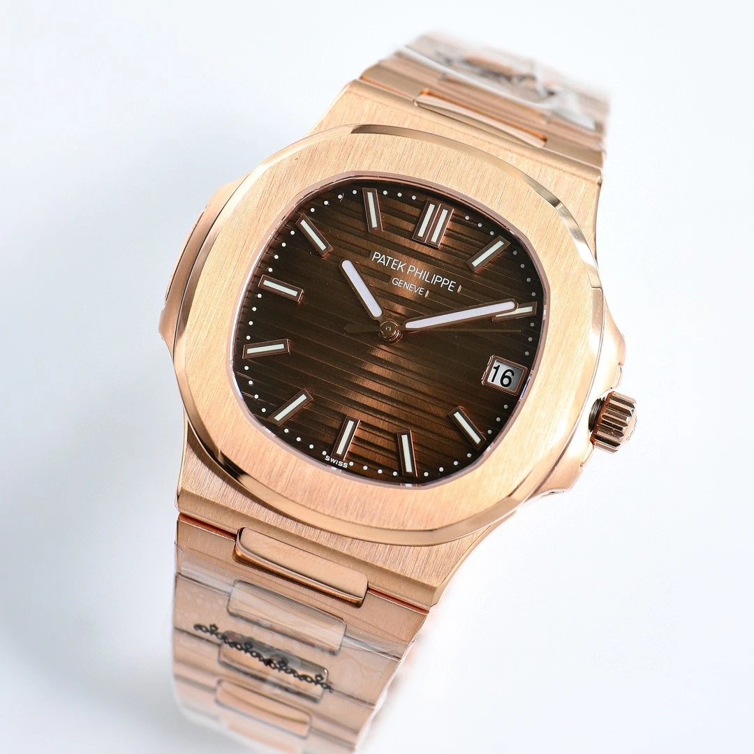Brown dial with rose gold
