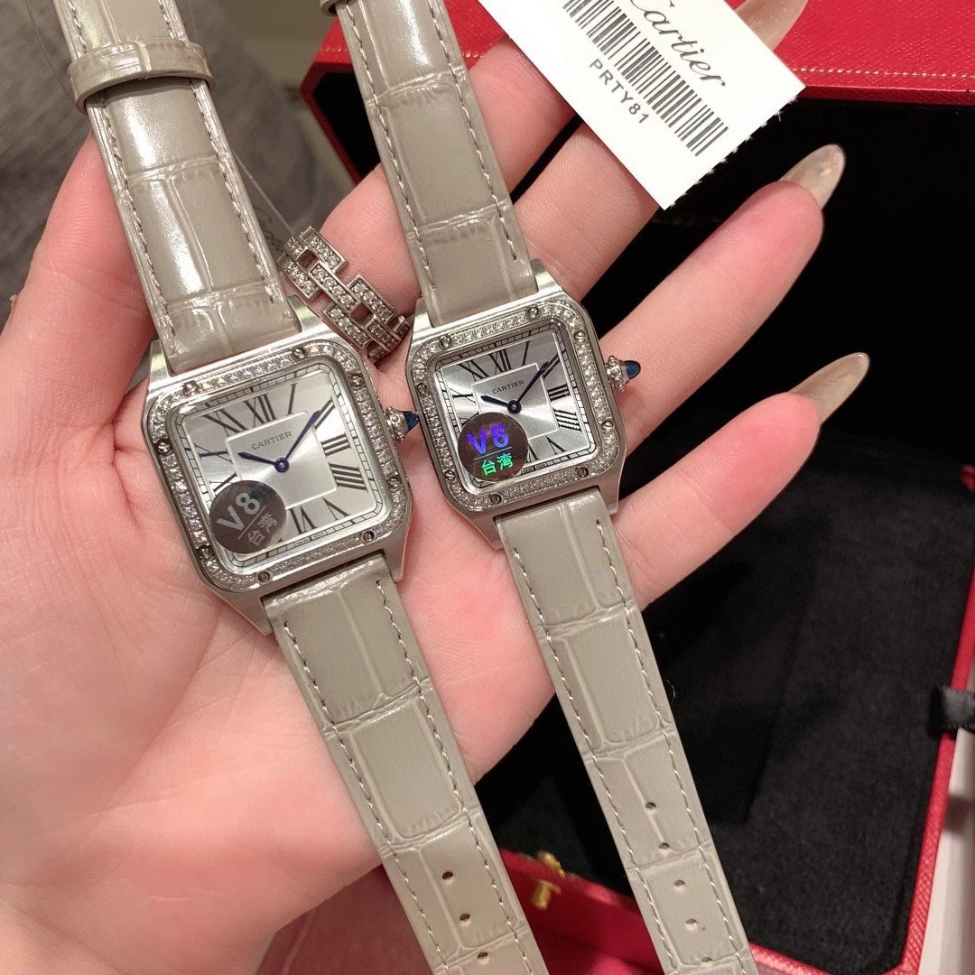 Grandma Gray Leather Strap with Diamonds