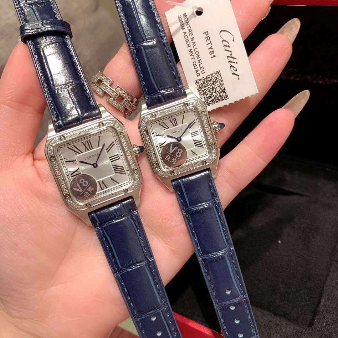 Blue Leather Strap with Diamonds