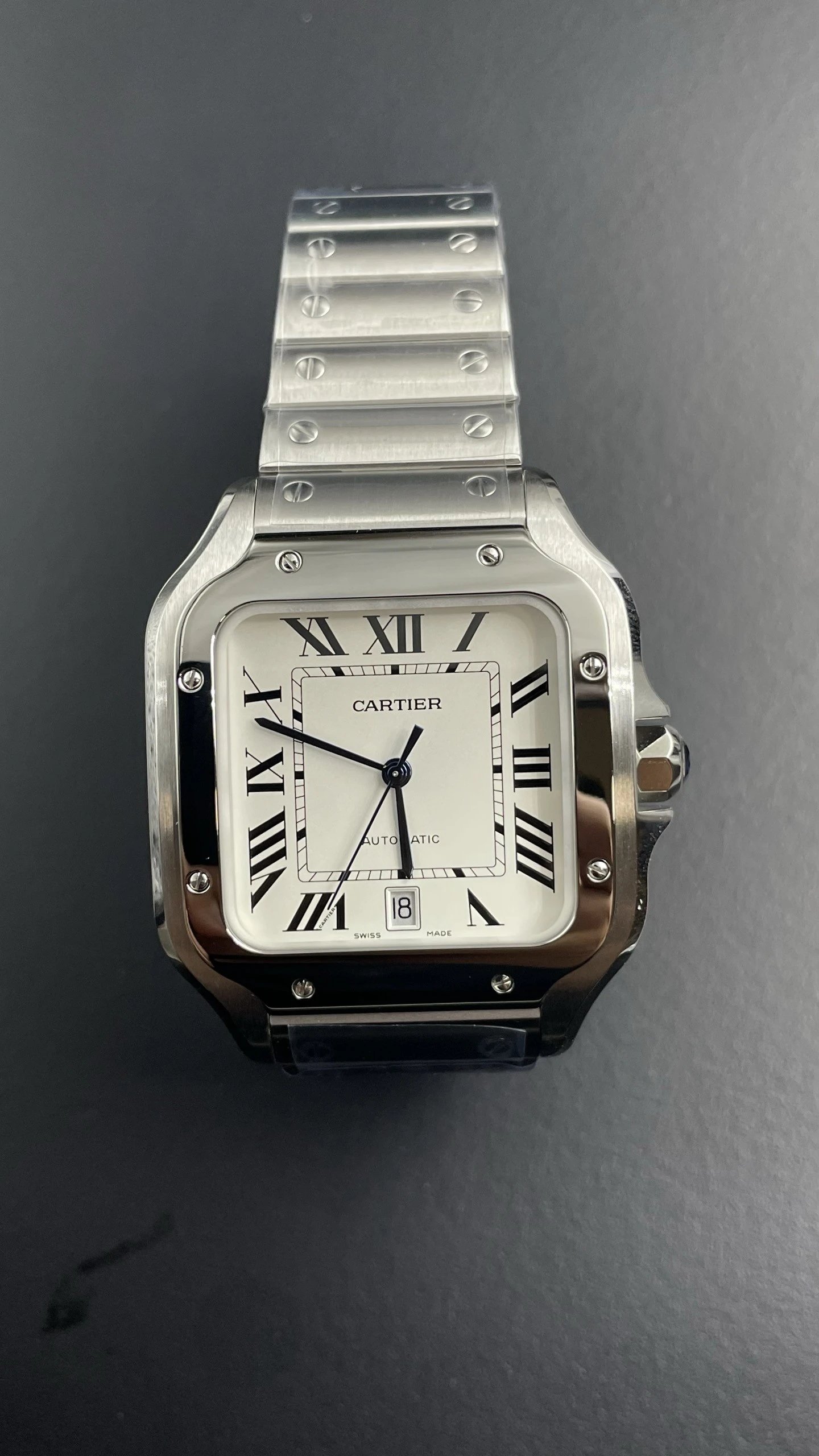 BV Factory White Dial Santos Mechanical Watch