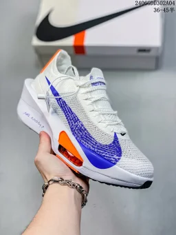 thumbnail for NK Zoom VaporFly Next 3% "Prototype" White, Orange & Black Woven Flying Line Marathon 3rd Generation Super Hun Sneakers