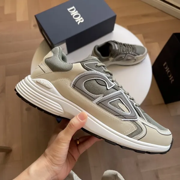 Dior B23 Low Beige Gray Sneakers - 1