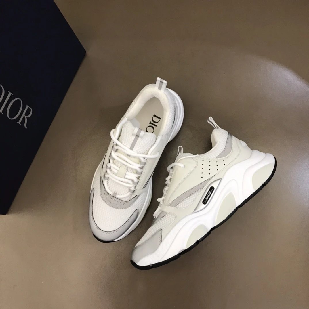 Dior B23 Oblique White and Black Chunky Sneakers - 48