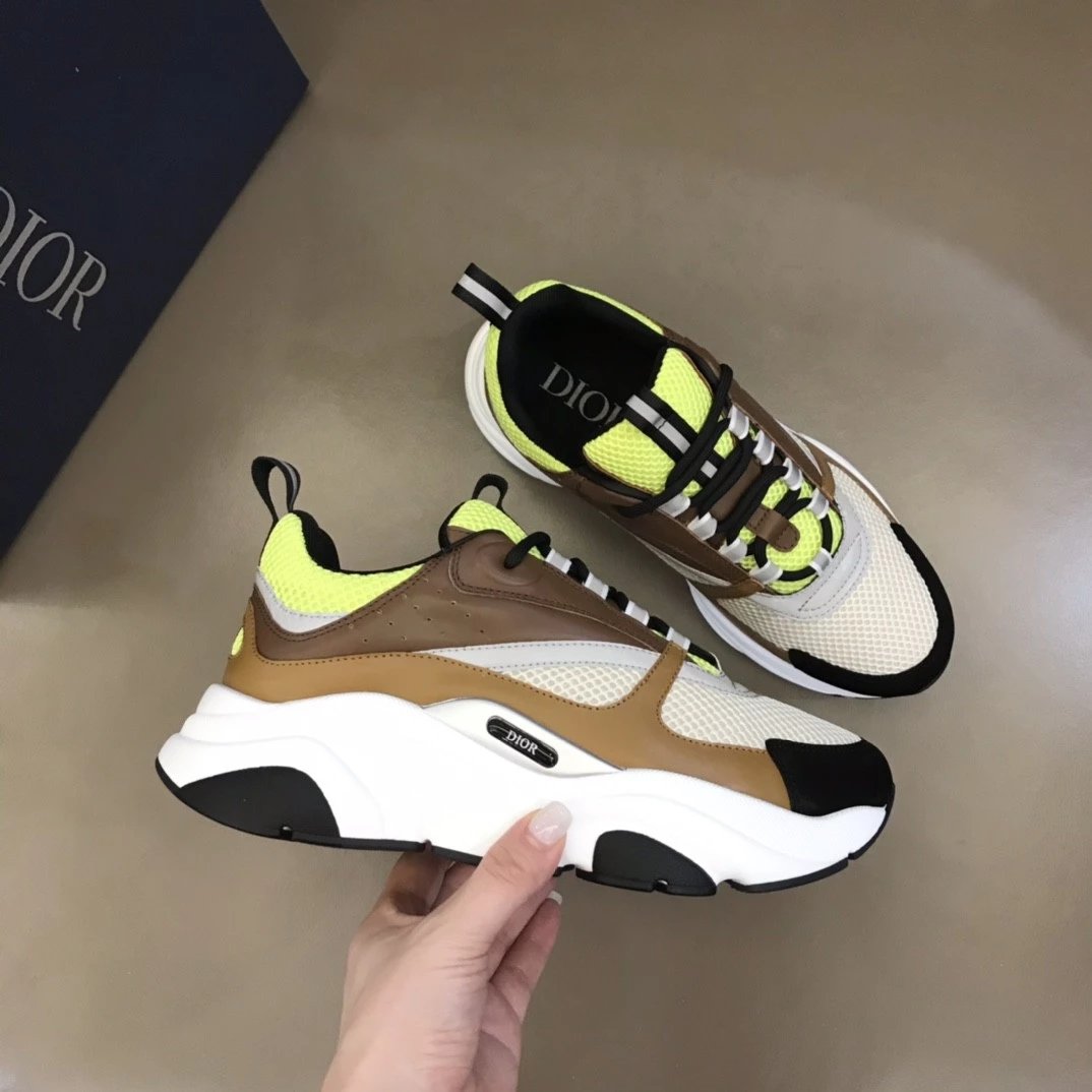 Dior B23 Oblique White and Black Chunky Sneakers - 16