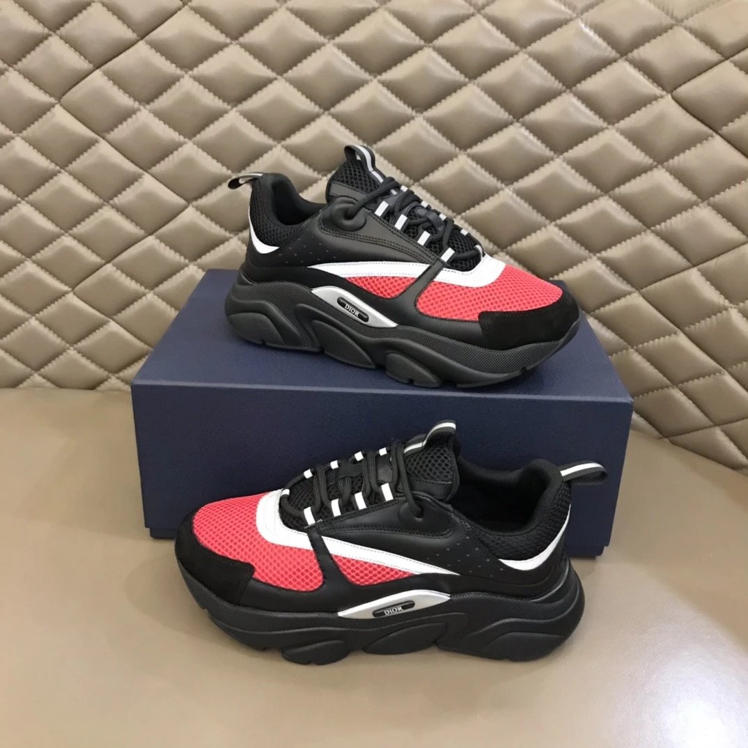 Dior B23 Oblique White and Black Chunky Sneakers - 22