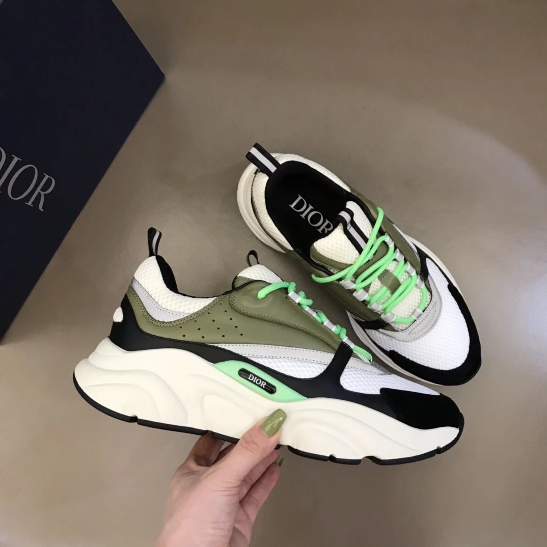 Dior B23 Oblique White and Black Chunky Sneakers - 45