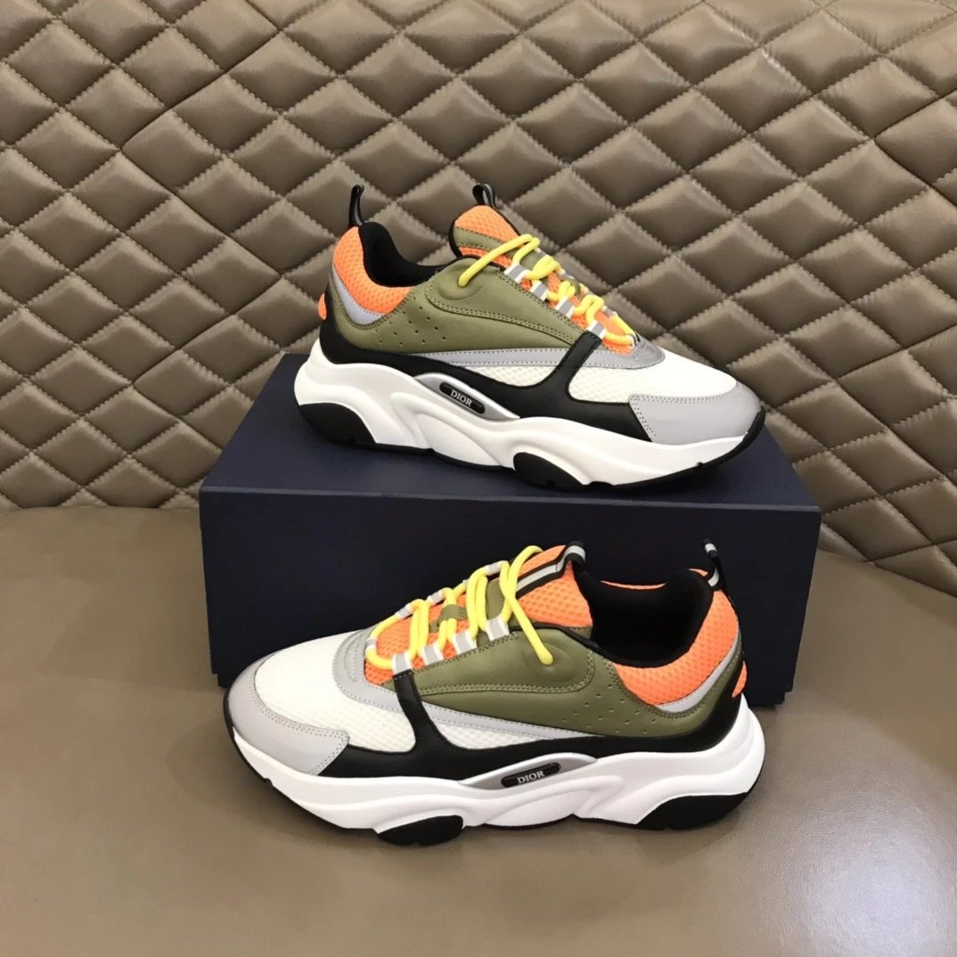Dior B23 Oblique White and Black Chunky Sneakers - 42