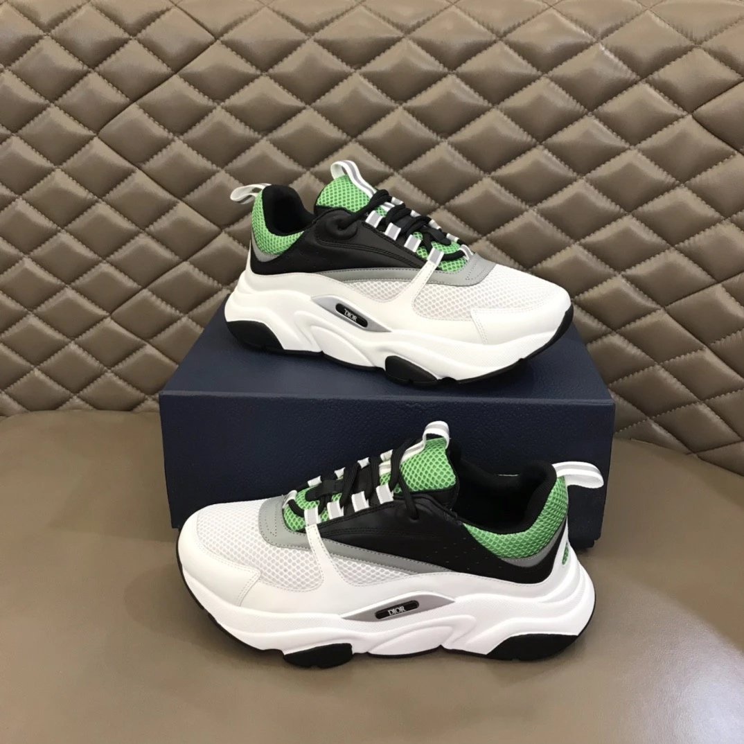 Dior B23 Oblique White and Black Chunky Sneakers - 21
