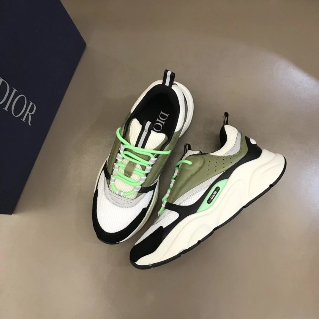 Dior B23 Oblique White and Black Chunky Sneakers - 49