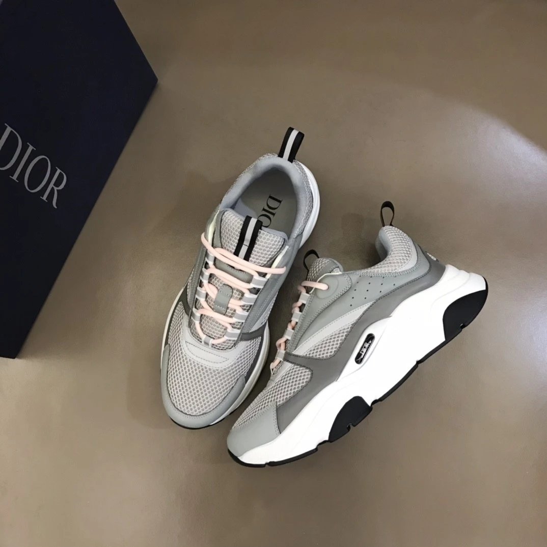 Dior B23 Oblique White and Black Chunky Sneakers - 29
