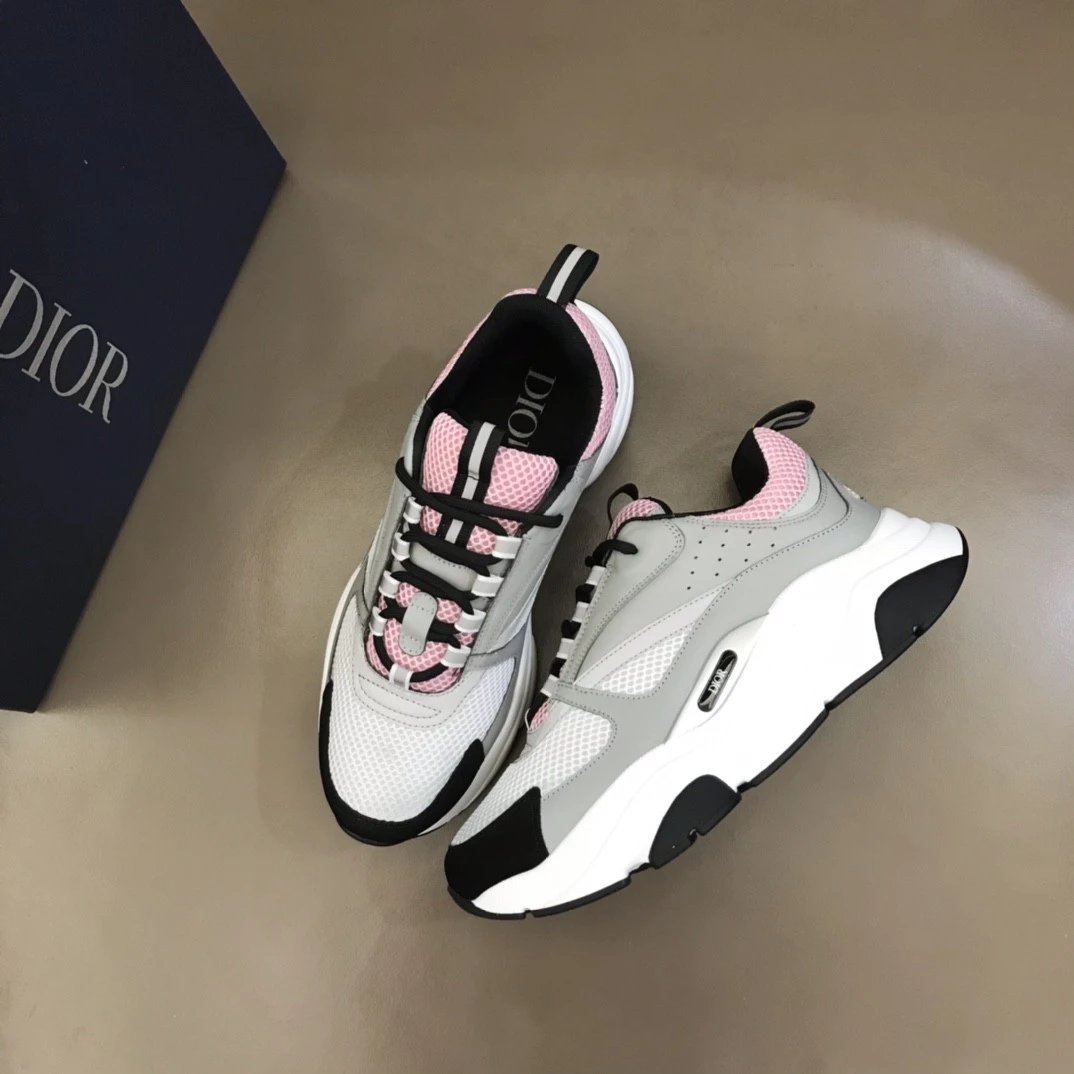 Dior B23 Oblique White and Black Chunky Sneakers - 20