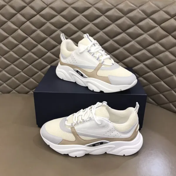 Dior B23 Low White Beige Chunky Sneakers - 1