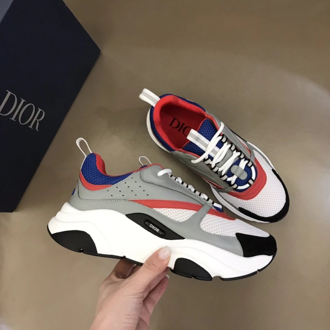 Dior B23 Oblique White and Black Chunky Sneakers - 15