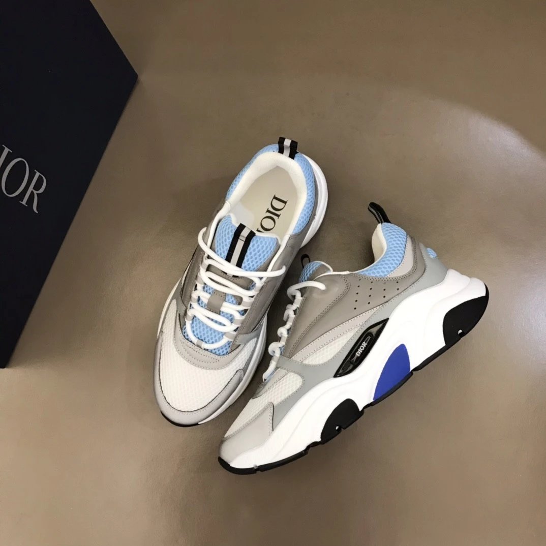 Dior B23 Oblique White and Black Chunky Sneakers - 46