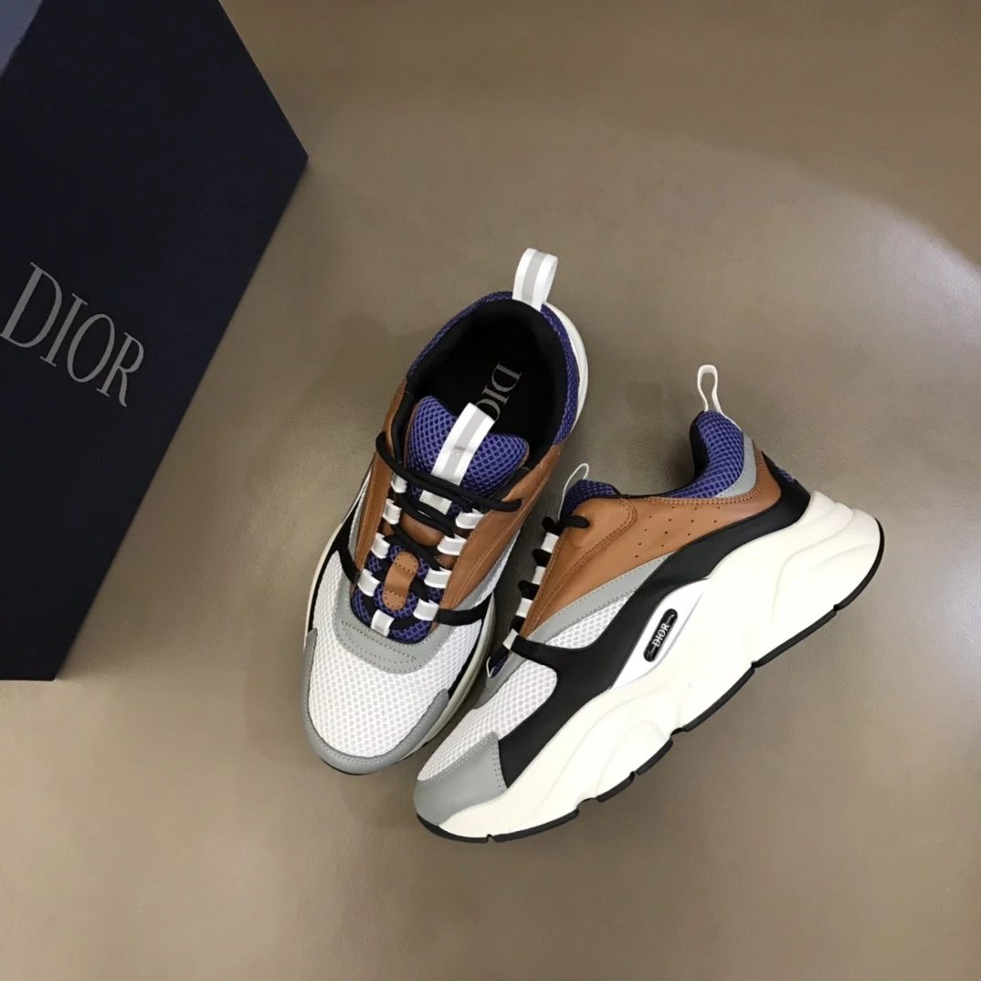 Dior B23 Oblique White and Black Chunky Sneakers - 27