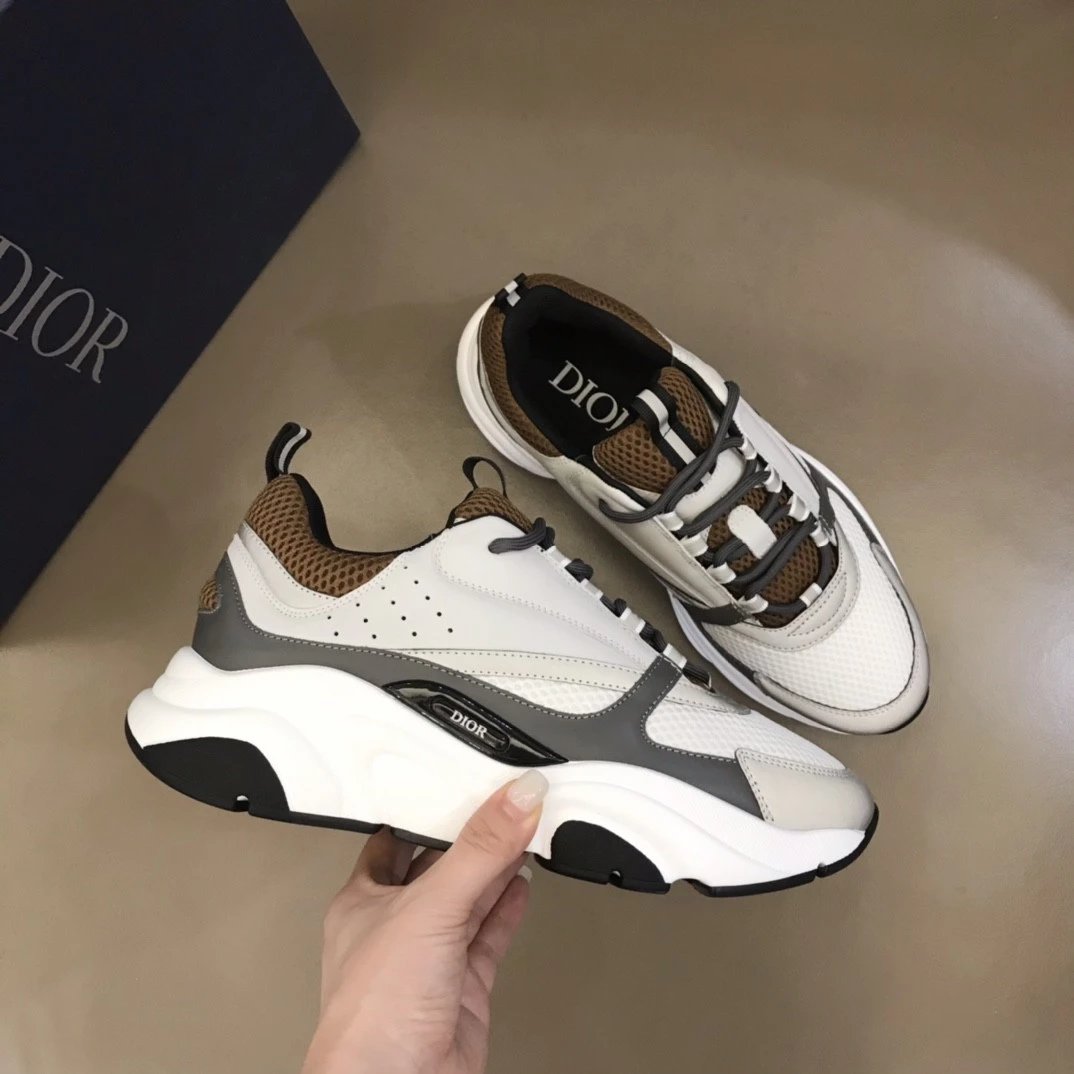 Dior B23 Oblique White and Black Chunky Sneakers - 51