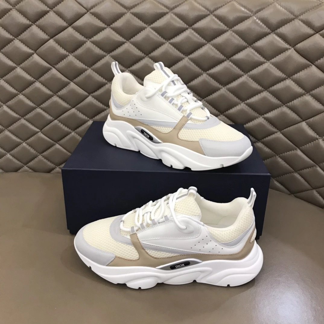 Dior B23 Oblique White and Black Chunky Sneakers - 59