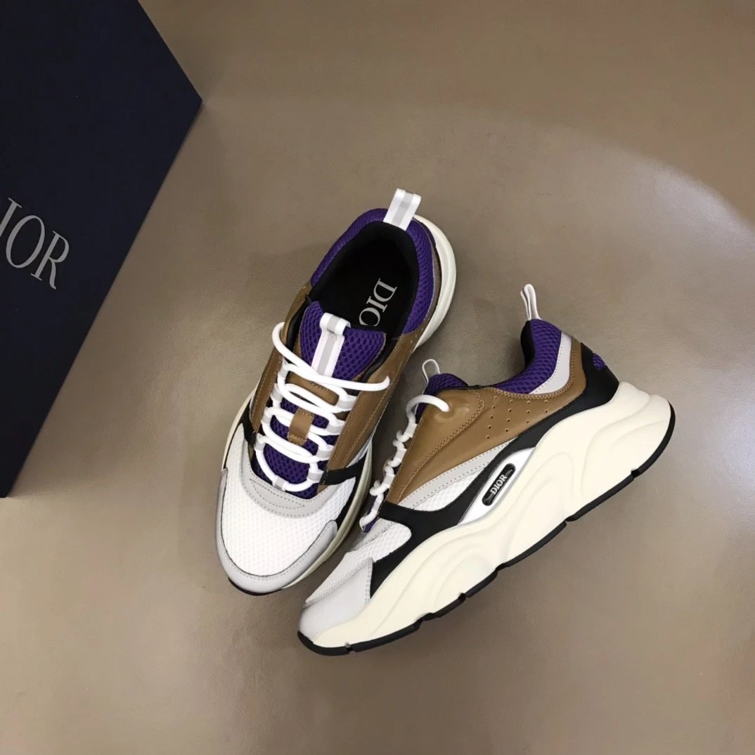 Dior B23 Oblique White and Black Chunky Sneakers - 47