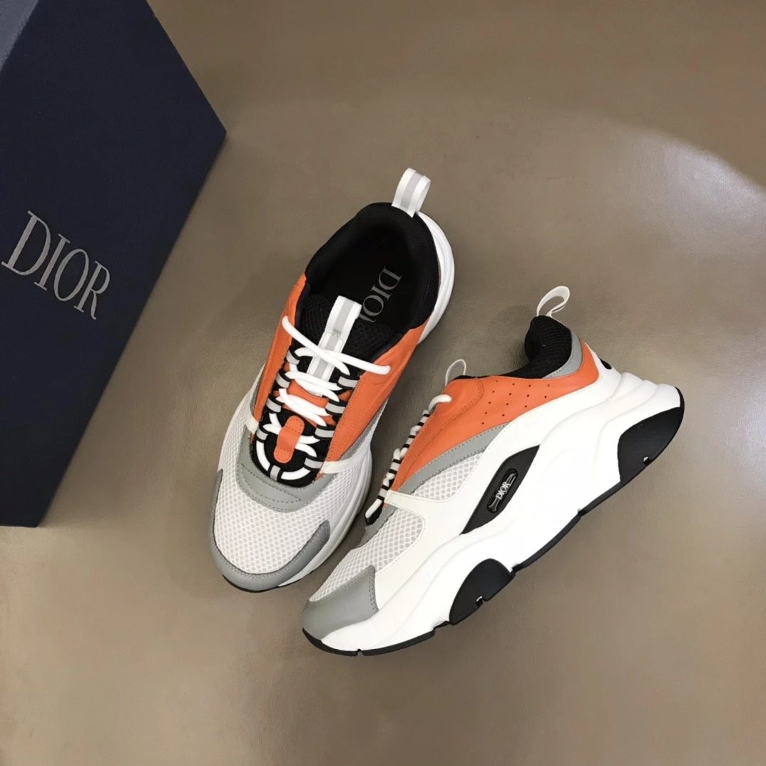Dior B23 Oblique White and Black Chunky Sneakers - 11