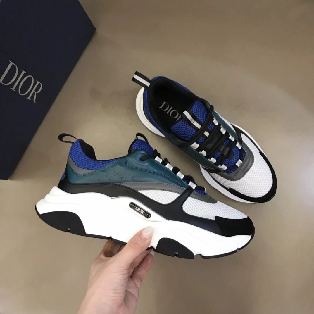 Dior B23 Oblique White and Black Chunky Sneakers - 19