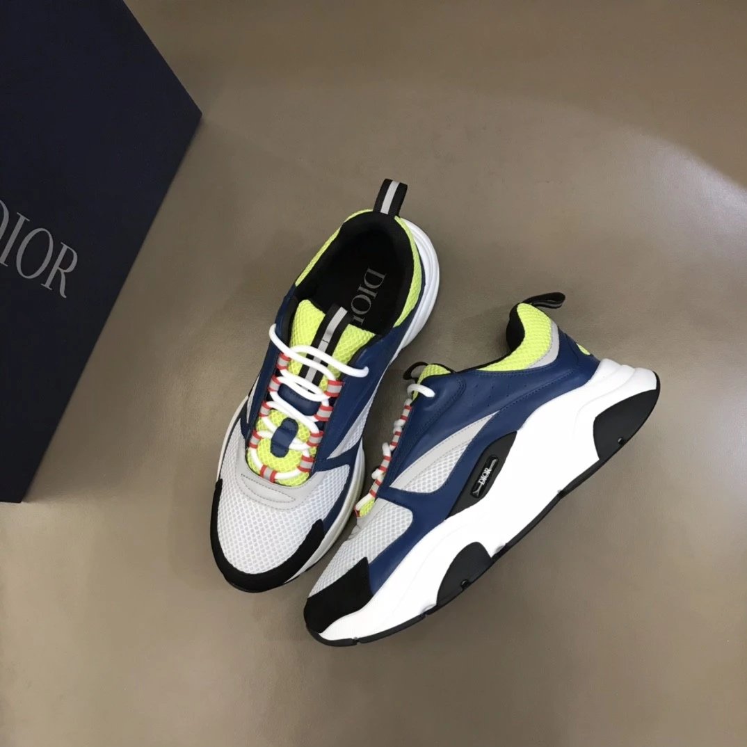 Dior B23 Oblique White and Black Chunky Sneakers - 30