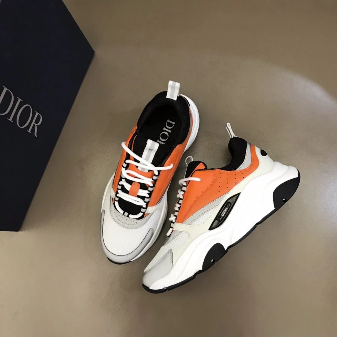 Dior B23 Oblique White and Black Chunky Sneakers - 41