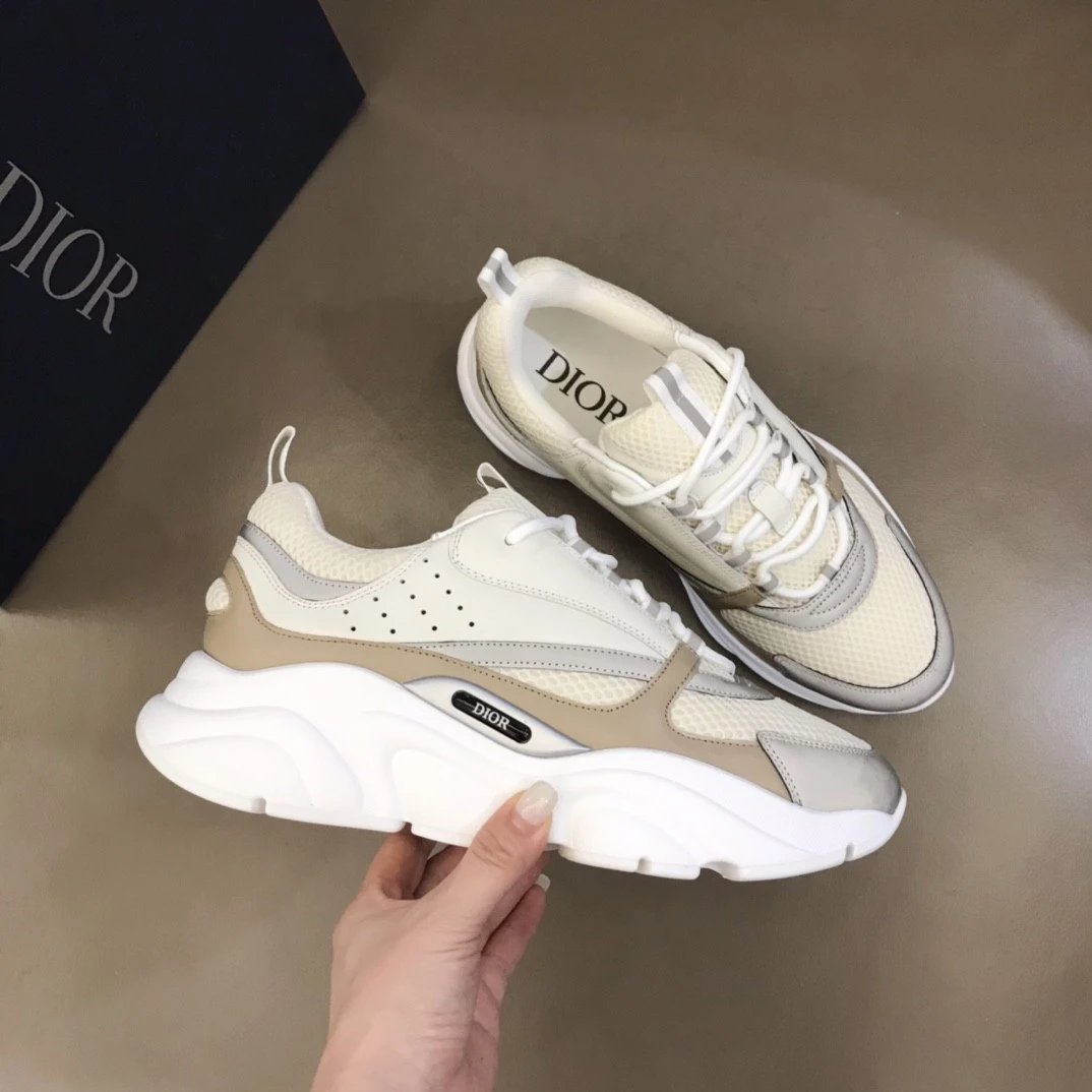Dior B23 Oblique White and Black Chunky Sneakers - 50