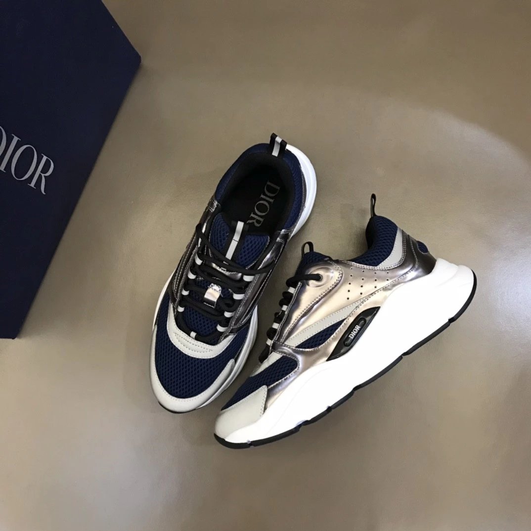 Dior B23 Oblique White and Black Chunky Sneakers - 63