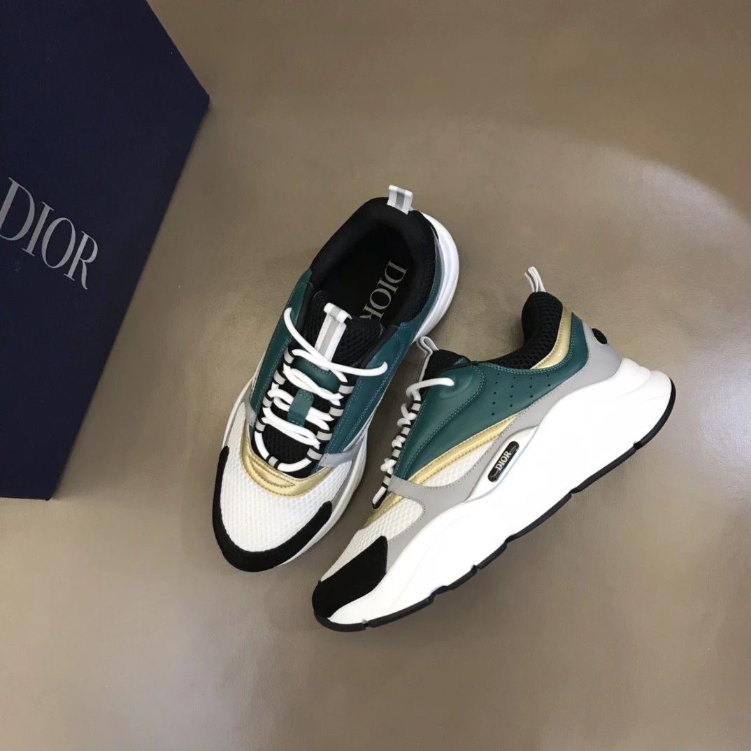 Dior B23 Oblique White and Black Chunky Sneakers - 64
