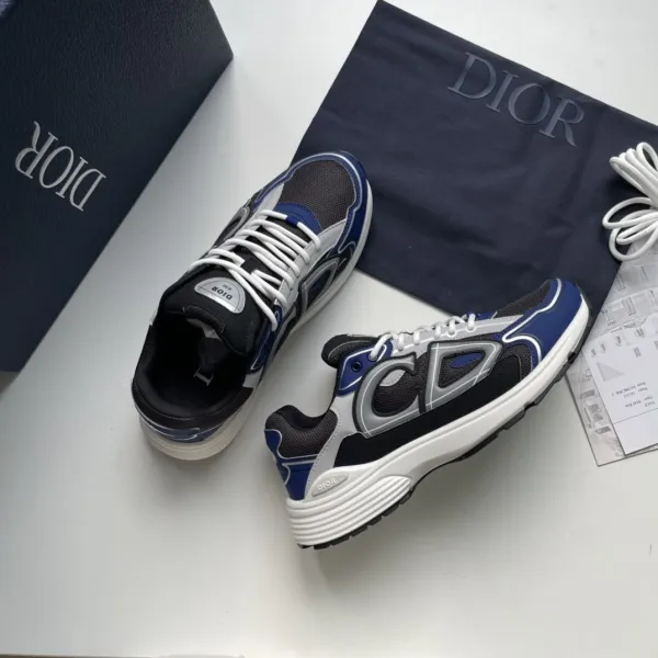 Dior B23 Low Top Sneakers Navy Blue and Gray - 1