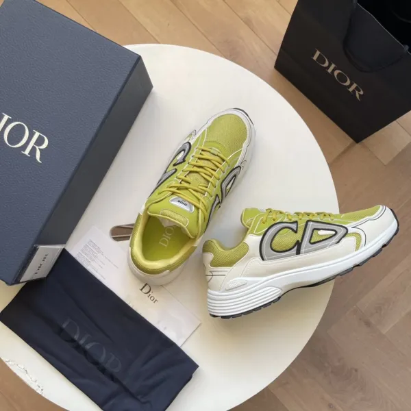 Dior B23 Sneakers Lime Green and White Chunky Sneakers - 1