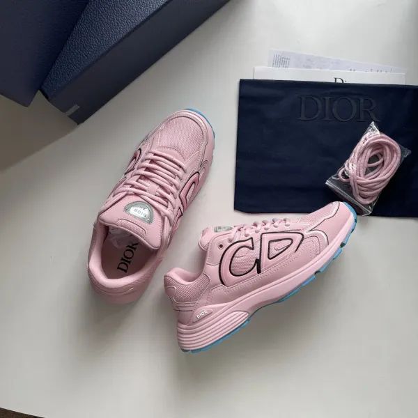 Dior B23 Pink Mesh Sneakers - 1