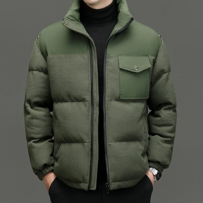 Design Puffer Jacket with Star Logo White Outerwear - 34