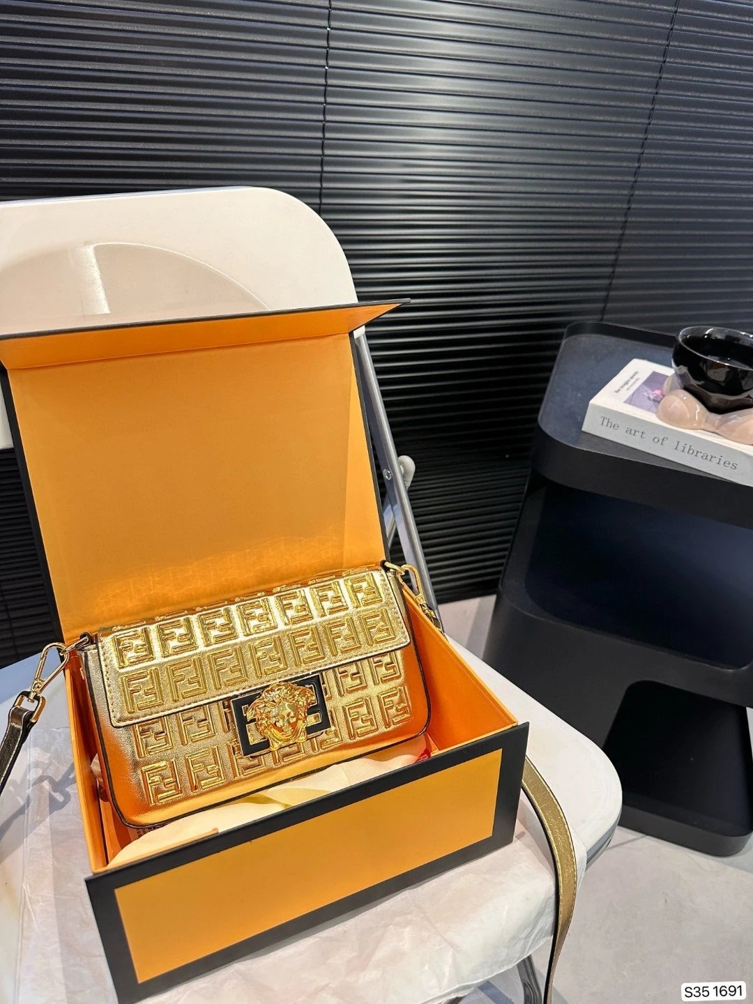 Custom Edition 'In Stock' Versace Women's New Collaboration Heavy-Embellished Baguette Bag, Tote Shoulder Crossbody Bag