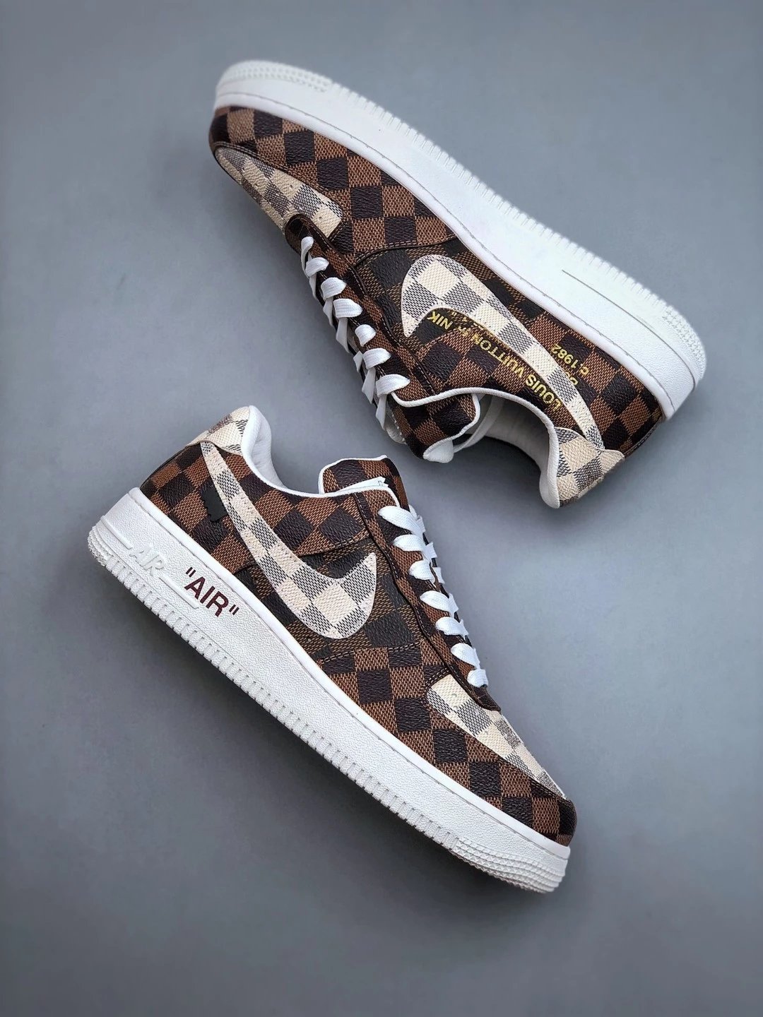 Louis Vuitton x Nike Air Force 1 Low Monogram Gold Sneakers - 64