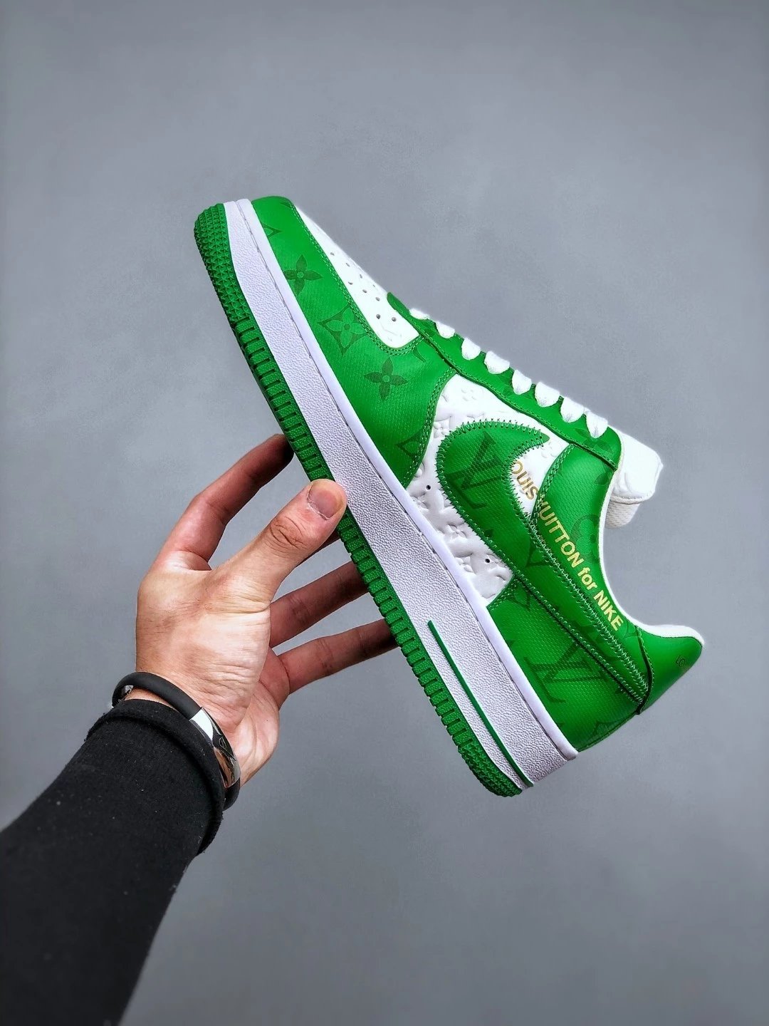 Louis Vuitton x Nike Air Force 1 Low Monogram Gold Sneakers - 12